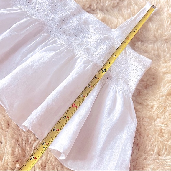 💋SOLD💋 🍾🤍DÔEN ‘Beaux’ Ramie Lace Ruffle Blouse Salt XS✨💋 - Picture 7 of 13